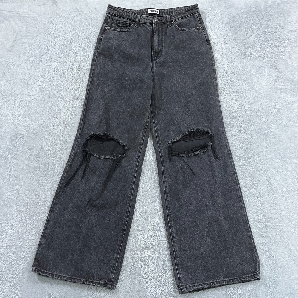 Abound Jeans Women's 29 High Rise Wide Leg Distressed Festival Y2K Grunge‎ Denim